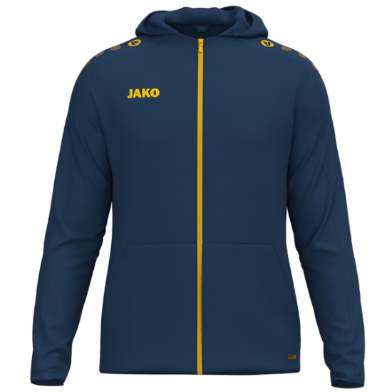 Afbeeldingen van Jas met kap One navy/citroen (LEVERBAAR VANAF JANUARI 2026)